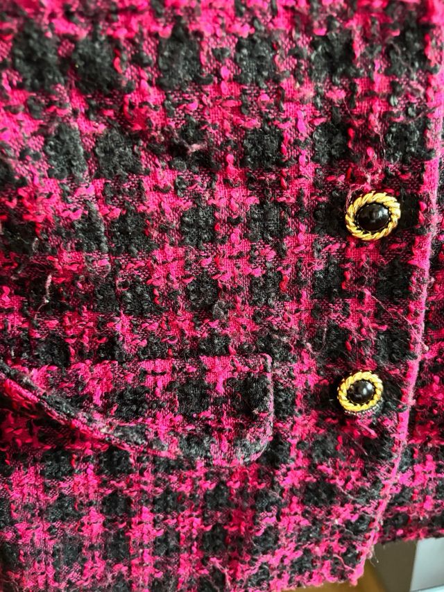 Chaqueta Tweed Rosa y Negra