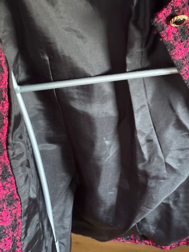 Chaqueta Tweed Rosa y Negra