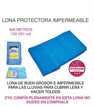 Parkside Lona azul impermeable 6x8m Nueva