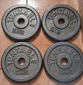 PESAS 66KG KIT BARRA LARGA DISCOS 10KG 5KG 3K