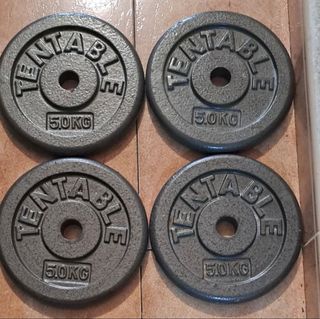 PESAS 66KG KIT BARRA LARGA DISCOS 10KG 5KG 3K
