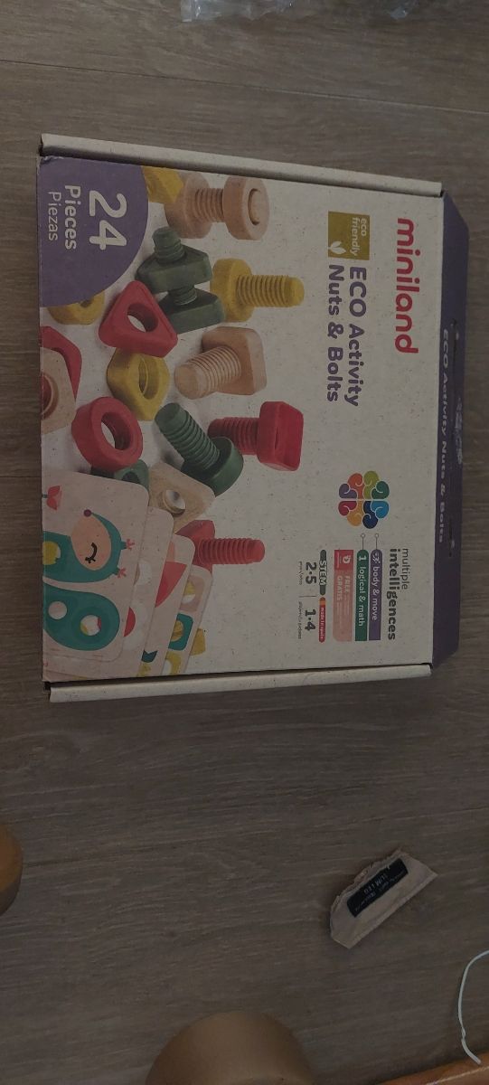 Miniland - Juego tornillos y tuercas