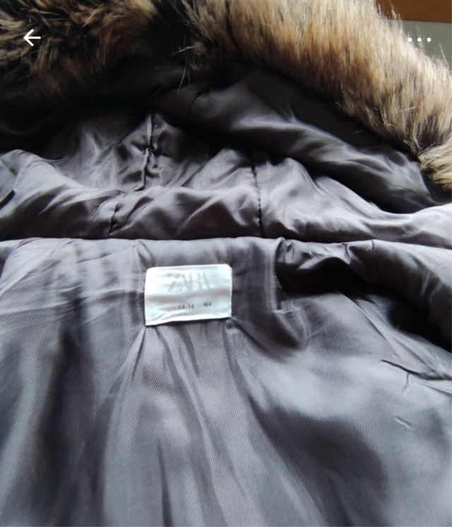 Abrigo Zara niña talla 13-14 con capucha