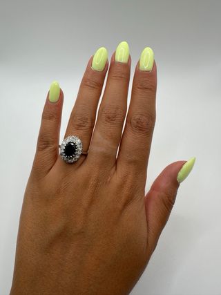 Anillo zafiro negro & diamantes