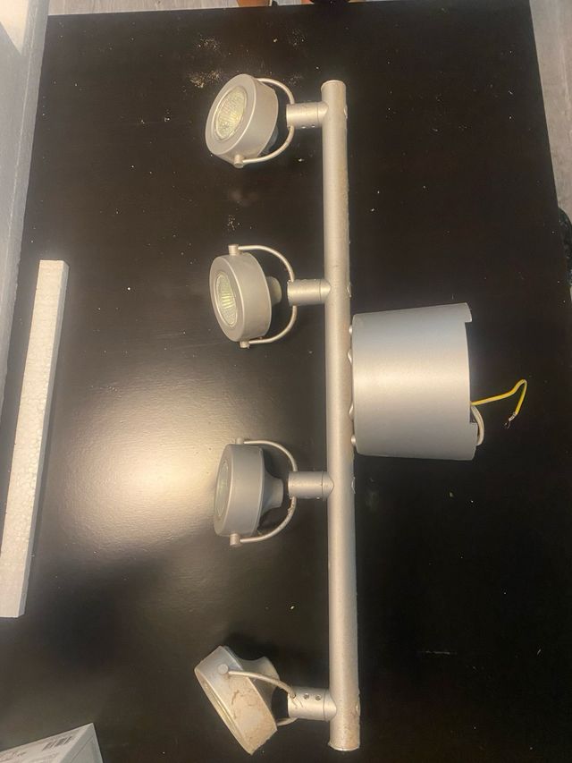 Lampara techo 4 focos metalica