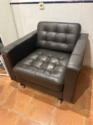 Sillón piel marrón -  Relax