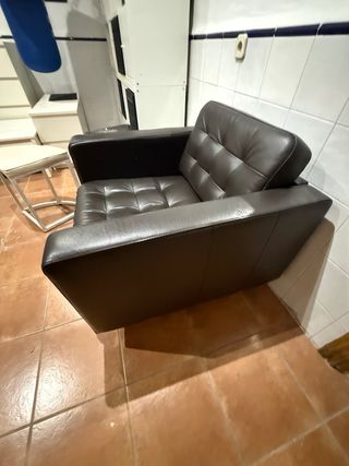 Sillón piel marrón -  Relax