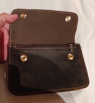Cartera marrón piel