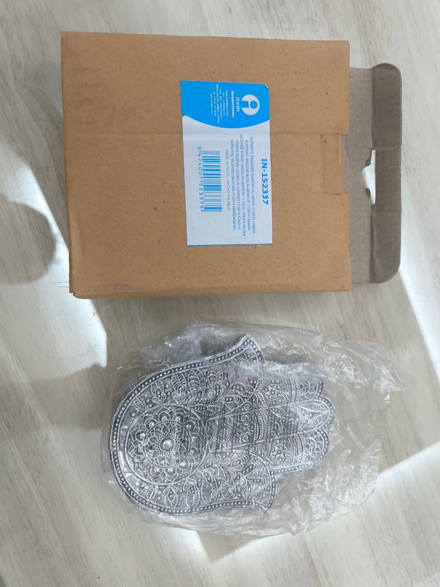 Soporte incienso metal plateado