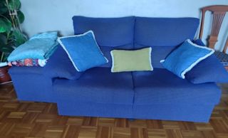 Sofás y Butaca azul de tela