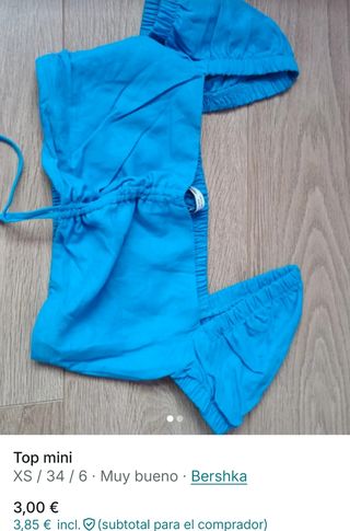 Top mini Bershka azul XS