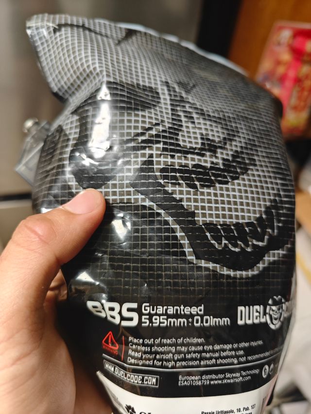 Bbs1kg white DuelCode 0.20g,5.95mm,Cargador rapido