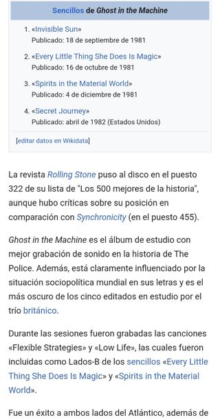 LP de The Police: "Ghost in the Machine" (1981)