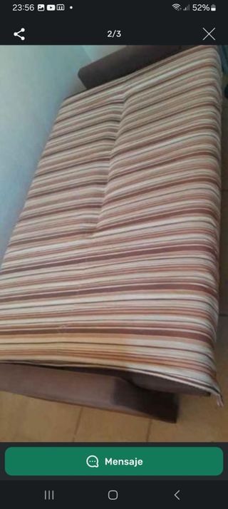 Sofa cama rayas beige-marrón