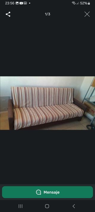Sofa cama rayas beige-marrón