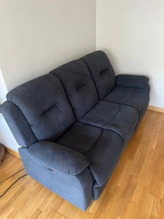 Sofá 3 plazas reclinable Azul