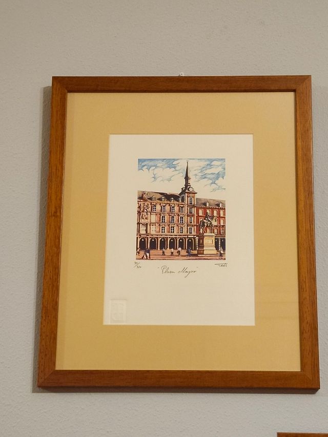 Litografía Plaza Mayor Madrid TDA negociable