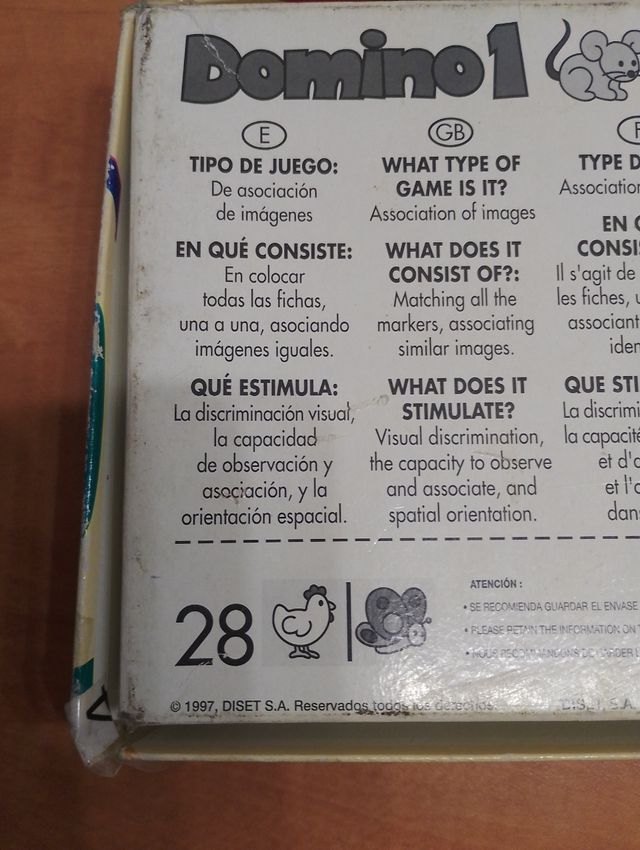 Dominó de madera infantil Diset