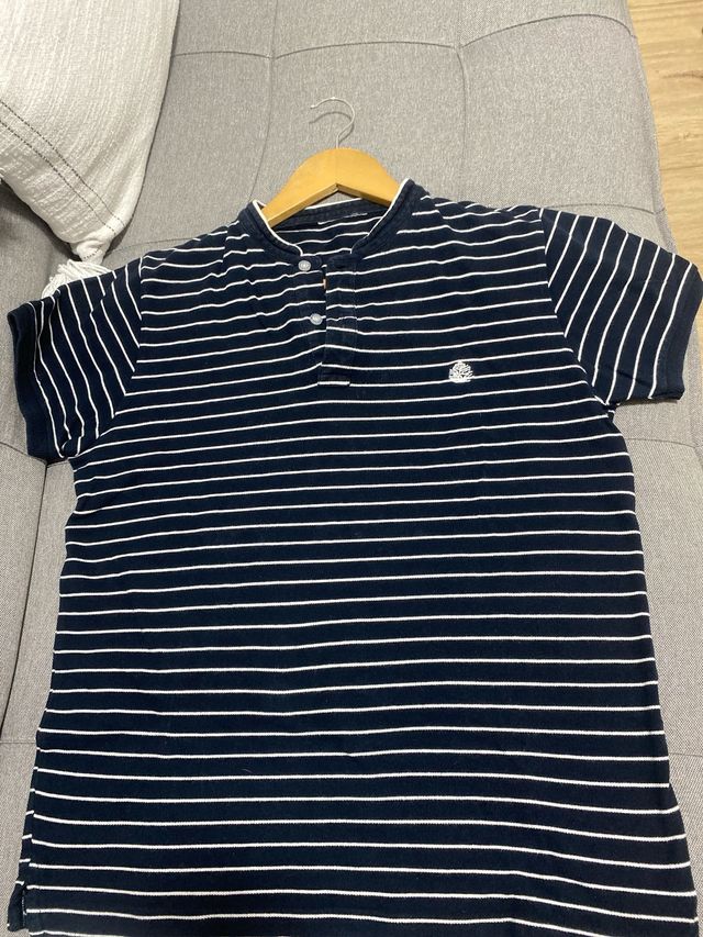 Polo rayas azul marino-blanco