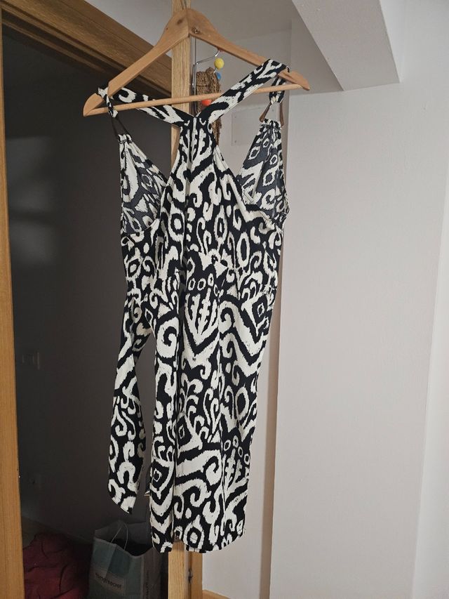 Vestido flores - azul marino