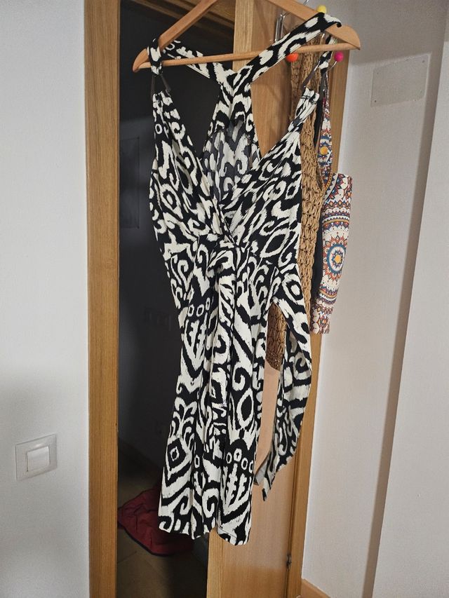 Vestido flores - azul marino