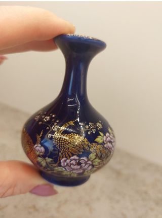 Vaso porcelana miniatura - Pavões