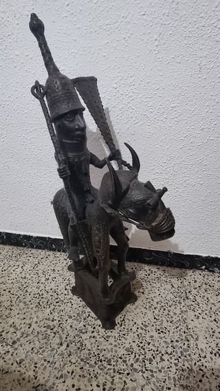 Jinete de aleación de bronce - Nigeria - Bini Edo 
