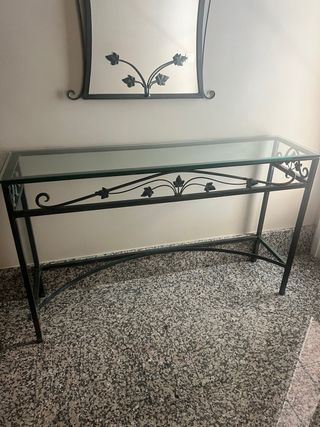 Recibidor forja: espejo + consola