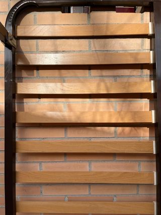 Telaio per letto a doghe 135 cm - Metallo e legno
