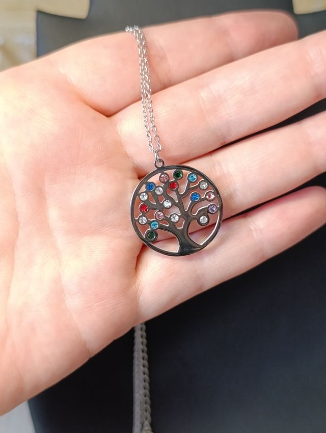 Colgante árbol de la vida plateado