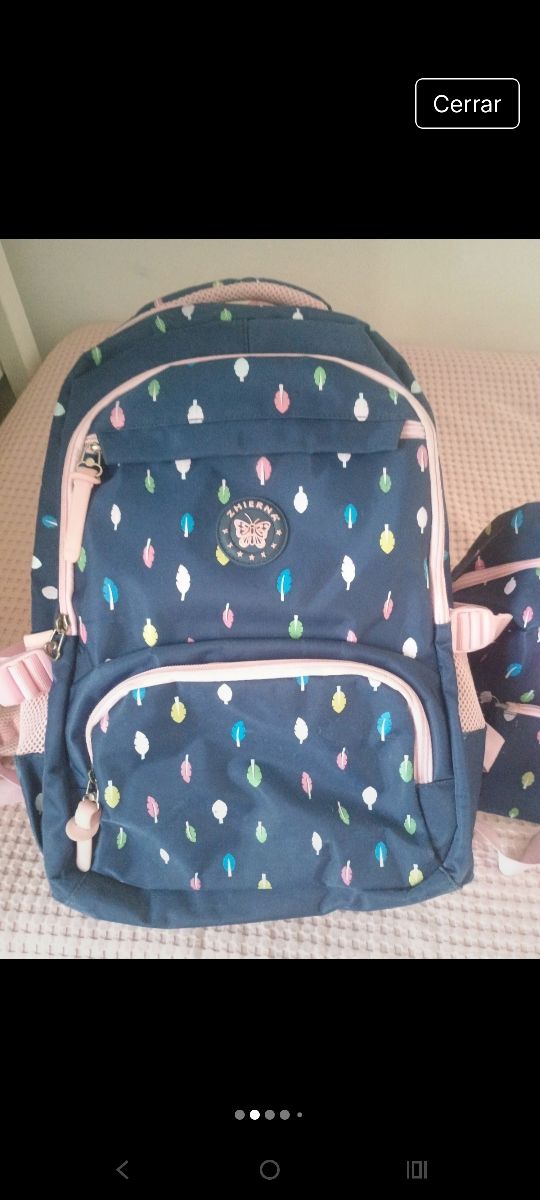 Mochila escolar infantil + estuche y lonchera