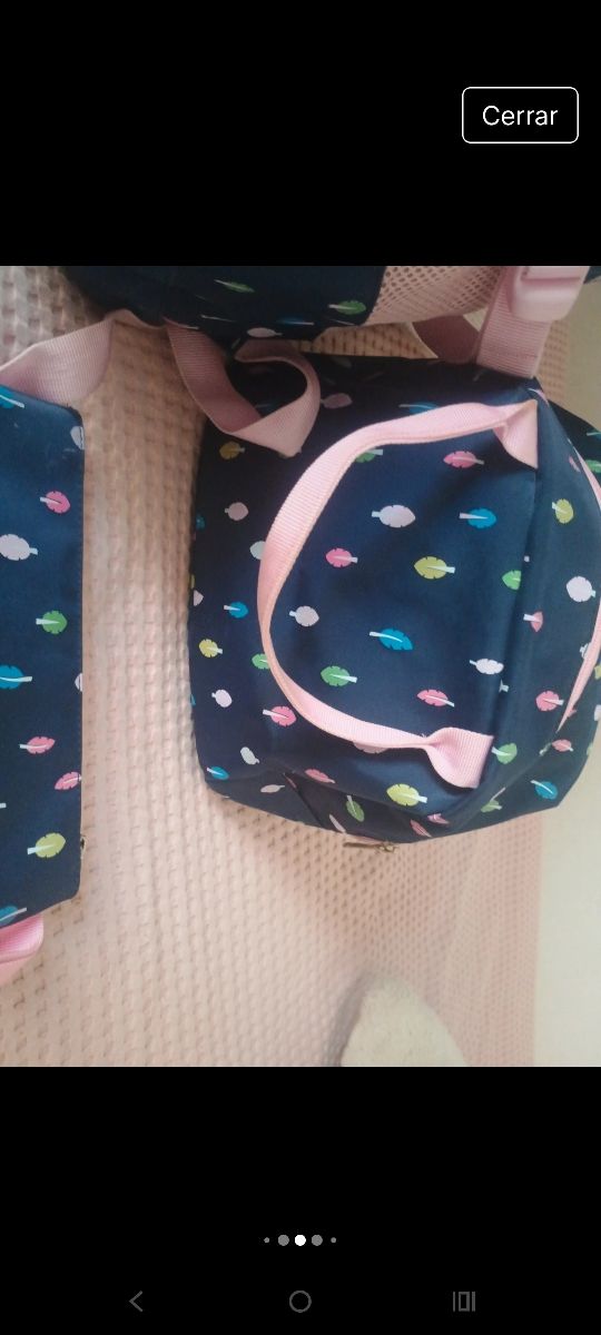 Mochila escolar infantil + estuche y lonchera