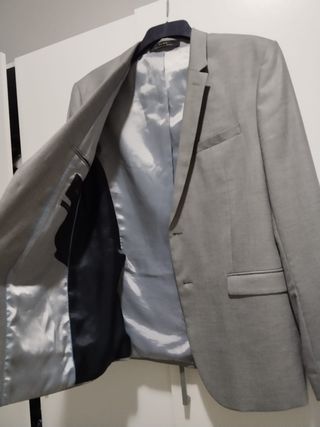 Chaqueta traje gris hombre