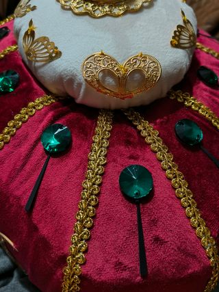 Turbante Gorro Rey Mago - Rojo y Dorado