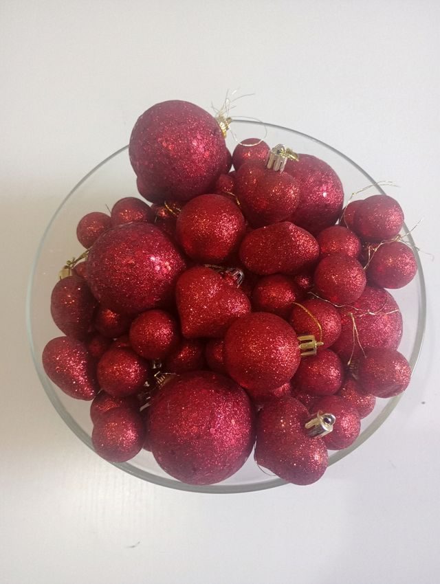 Palline Natalizie glitterate + Ghirlanda 