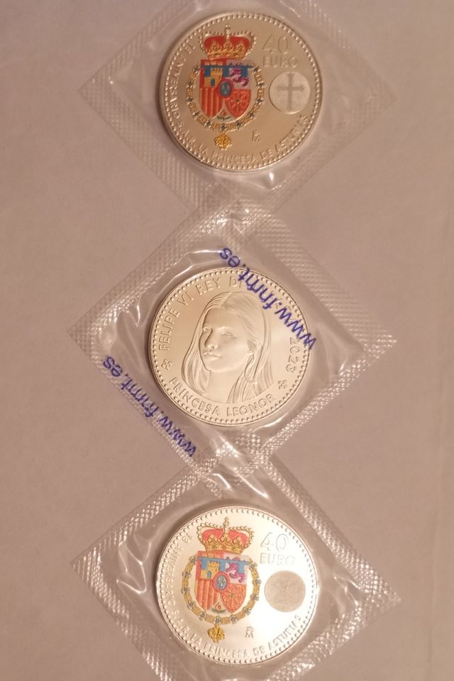 🇪🇺Monedas conmemorativas de 40€ de plata de ley.