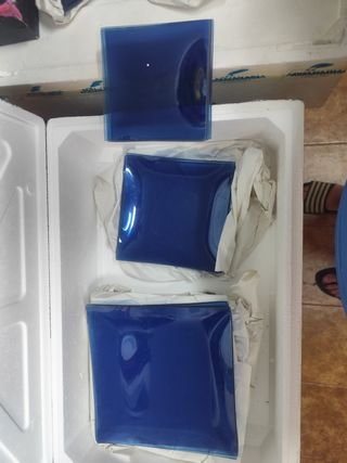 Platos cristal azul - 9+10+4 