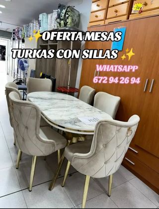 ✨Oferta Mesa Turca con 6 sillas✅