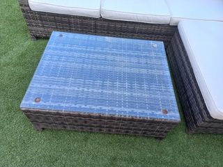 Divano da giardino 3 posti + pouf + tavolino