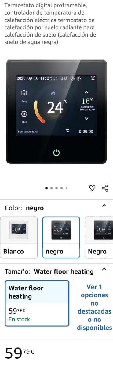 Termostato digital Wifi: pantalla táctil. GANGA.
