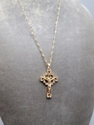 Colgante cruz circonitas oro