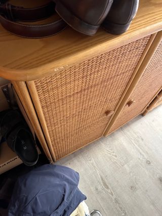 Zapatero mimbre 2 piezas
