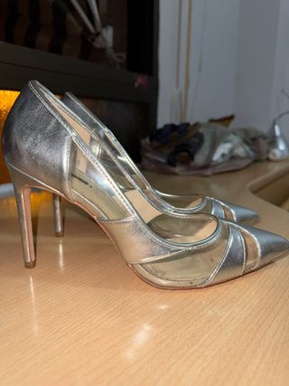 Tacones Plata - Zapatos Mujer
