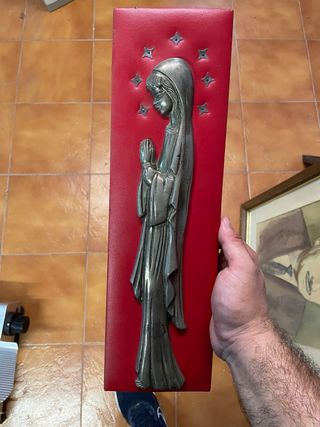 Placa Virgen María - Metal (años 60)