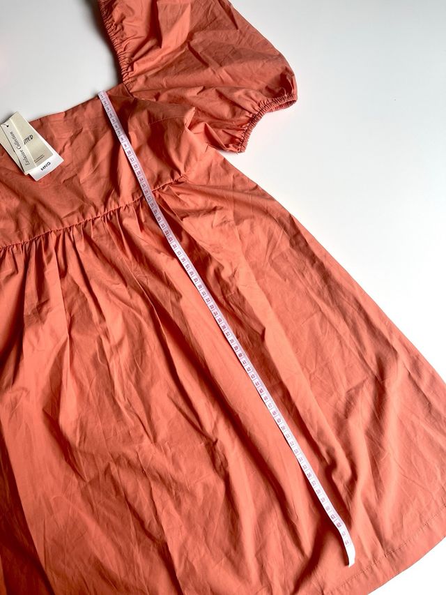 Vestido popelín volumen Mango NUEVO