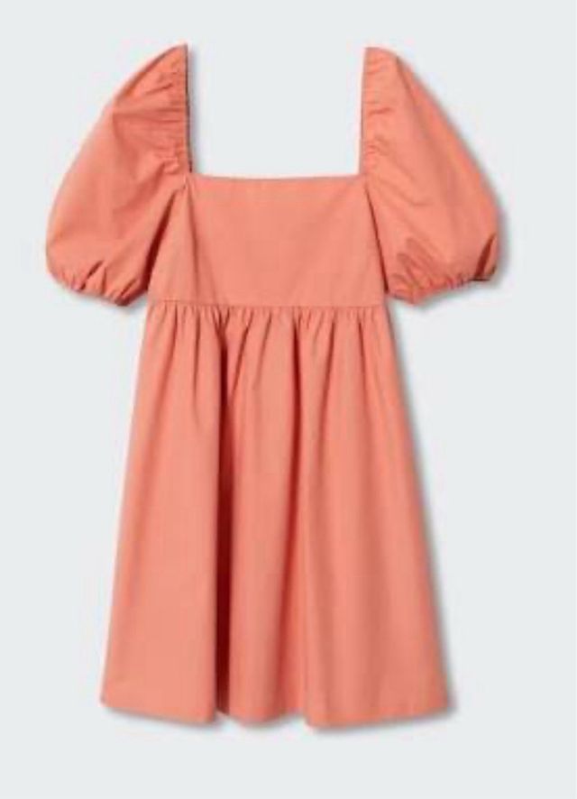 Vestido popelín volumen Mango NUEVO
