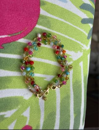 Bracciale oro con perline multicolor
