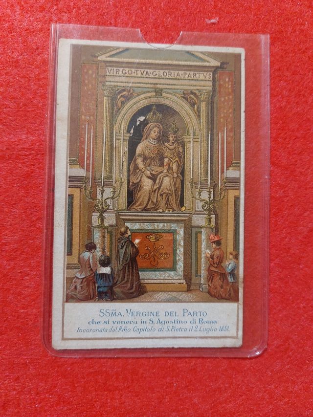 Estampa antigua Virgen del Parto (1851)