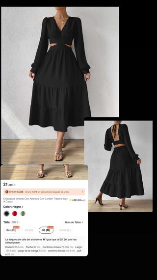 Vestido SHEIN negro - Talla M