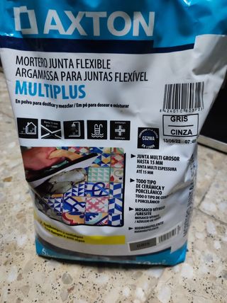 2*Axton Mortero flexible para juntas gris